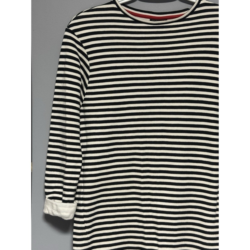 Topshop Women's Black And White Striped Shift Dress Size 4 Preppy Casual - Picture 3 of 14